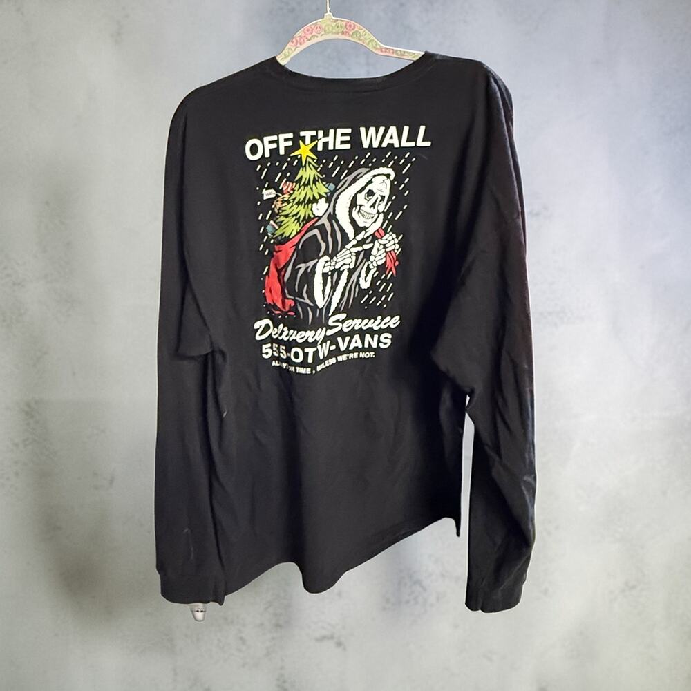 VANS Off the Wall Men's Tree Delivery Long Sleeved Tshirt - Black - Size XX